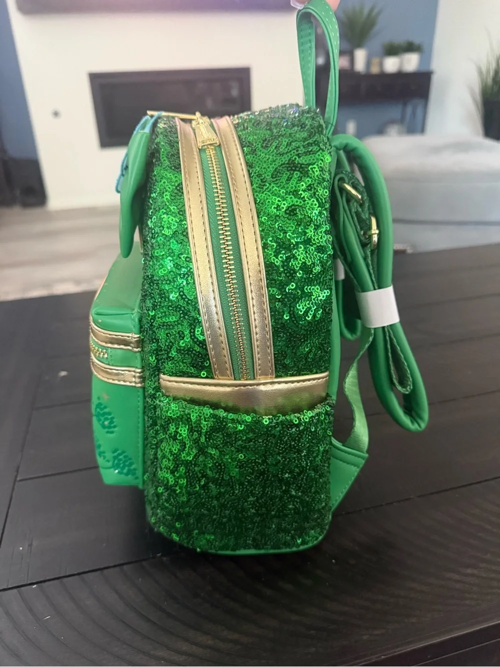 NWT Disney Tinker Bell Green Sequin Loungefly Backpack